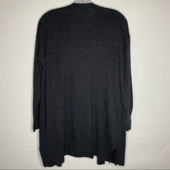 Trouve Gray Long Sleeve Open Front Long Cardigan Sweater Pockets XS - Picture 5 of 7